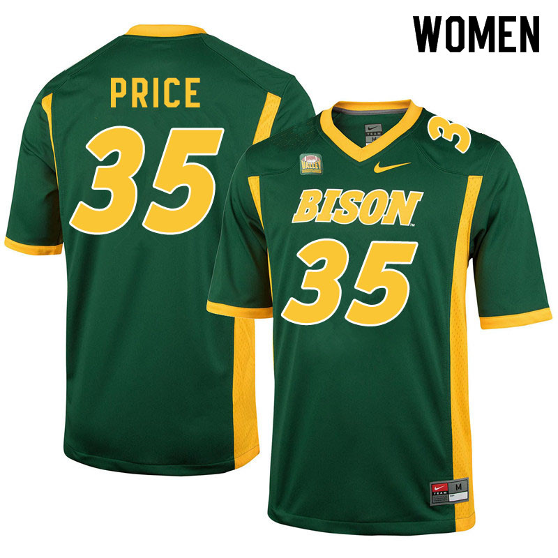 Women #35 Jayden Price North Dakota State Bison College Football Jerseys Sale-Green